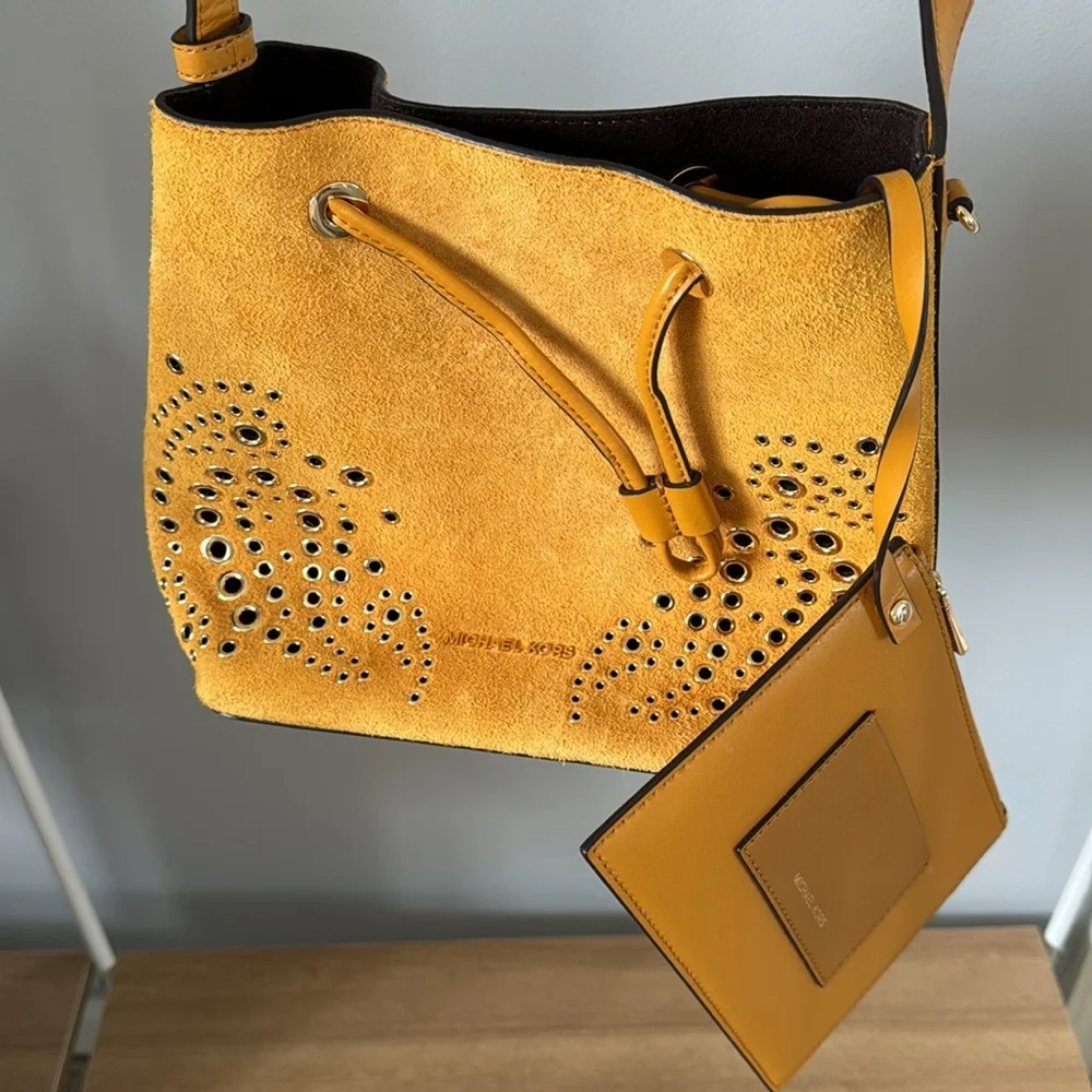 Michael Kors Crossbody Suede Bucket Purse